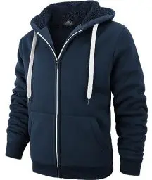 Produktbild: SPEEDRUN Sweatjacke Herren mit Kapuze Gefütterte Fleecejack Männer Kapuzenpullover für Herren Fell Hoodie dick mit Reißverschluss Taschen Warm Casual Outdoor Winter