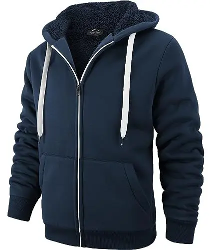 Produktbild: SPEEDRUN Sweatjacke Herren mit Kapuze Gefütterte Fleecejack Männer Kapuzenpullover für Herren Fell Hoodie dick mit Reißverschluss Taschen Warm Casual Outdoor Winter