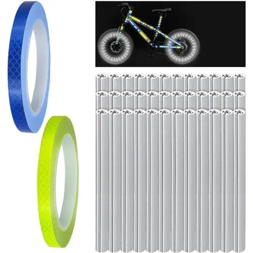 Produktbild: Speichenreflektoren Fahrrad,36 Stück Fahrrad Reflektoren,Speichenreflektor,Wasserdichte Speichen mit 2 Rollen Reflektoren Aufkleber für Nacht Radfahren Reiten