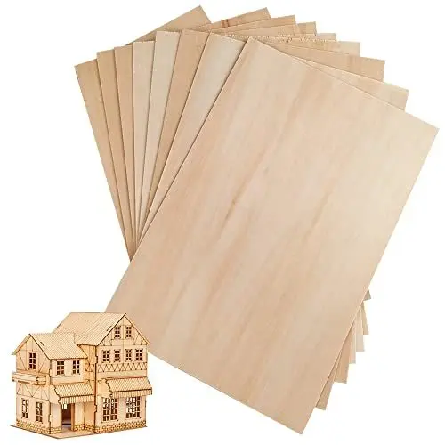 Produktbild: Sperrholzplatten,8 Pcs Dünnes Balsaholz unlackiert Lindenholz Hobby Holz Sperrholz PlatteFür DIY Basteln Holzarbeiten Geschenke Klassenzimmer Malerei