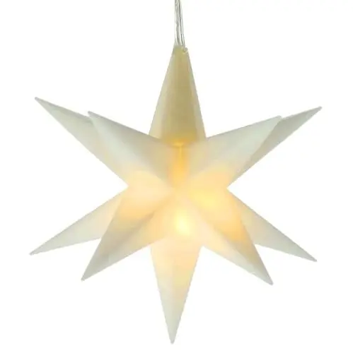 Produktbild: Spetebo LED Weihnachtsstern 3D warm weiß 12 cm mit Timer - weiß - Deko Leuchtstern Batterie betrieben für Außen und Innen - Stern Fensterdeko Weihnachten Advent Winter Garten Deko Leuchte Outdoor