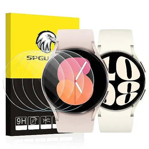 Produktbild: SPGUARD 4-Stück Schutzfolie für Samsung Galaxy Watch 6/5/4 40mm Displayschutzfolie, Anti-Kratzen Hohe Klar Glas Displayschutzfolie Zubehör für Galaxy Watch 6/ 5/ Folie