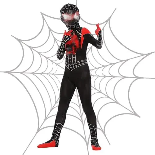 Produktbild: Spider Kostüm Kinder, Kostüm Kinder 3D Anime Anzug Superhelden Kostüm Junge Cosplay Jumpsuit Spider Costume mit Maske für Halloween Karneval Party Kinder