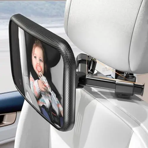 Produktbild: Spiegel Auto Baby Rückbank – Klarer Blick Auf Autospiegel Rücksitz – 360° Drehung, Bruchfestes, Baby Autospiegel Mit Hook-Clip-Design Passend Für Die Meisten Fahrzeuge