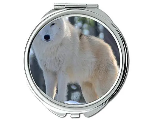 Produktbild: YENDOSTEEN Spiegel, Kleiner Spiegel, Hohltaschenspiegel mit Tierwolf, 1 X 2X Vergrößerung