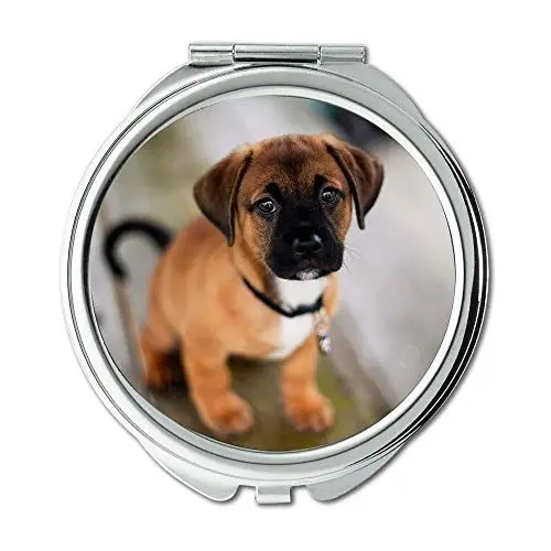 Produktbild: YENDOSTEEN Spiegel, Schminkspiegel, Boxer-Hund und Katze, Taschenspiegel, 1 X 2X Vergrößerung