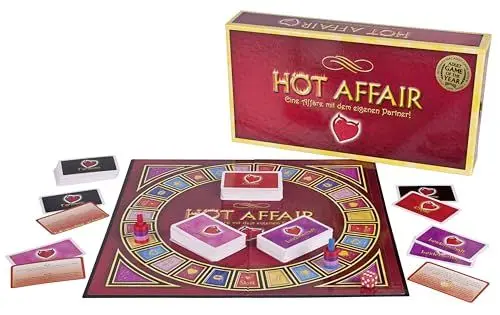 Produktbild: Spiel Hot Affair - aufregendes Sexspiel für Paare, Erotikspiel für Frauen und Männer, erotisches Brettspiel mit Karten-Sets, Würfel und Zubehör