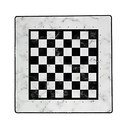 Produktbild: Spielmatte, Spielunterlage, rollbares Schachbrett, Motiv: Marmor weiß, 40x40cm