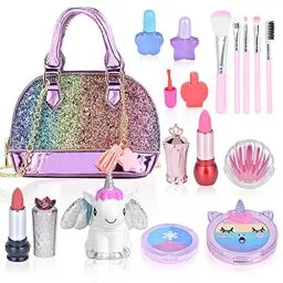 Produktbild: Spielzeug 4-12 Jahre Mädchen Kinderschminke Set Mädchen Waschbar Schminke Kinder Kosmetik Makeup Set Rollenspiel Kinder Spielzeug Weihnachten Geschenk für Mädchen 5 6 7 8 Jahre Geschenk