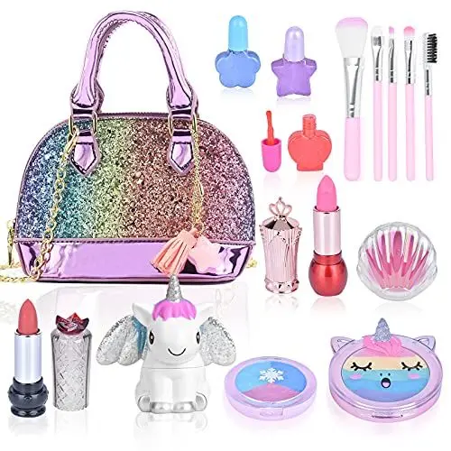 Produktbild: Spielzeug 4-12 Jahre Mädchen Kinderschminke Set Mädchen Waschbar Schminke Kinder Kosmetik Makeup Set Rollenspiel Kinder Spielzeug Weihnachten Geschenk für Mädchen 5 6 7 8 Jahre Geschenk