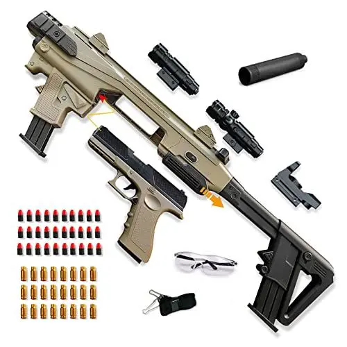 Produktbild: Spielzeug Pistole Kinder, Toy Gun mit Zubehörsets, Aufgerüstete Kinder Pistole Spielzeug mit 30 Weicher Schaumstoffkopf, Toy Guns für ab 14+ Jahren (Upgrade)