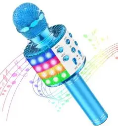 Produktbild: Spielzeug ab 3 4 5 6 7 8 9 10 Jahre Junge, Mikrofon Kinder mit LED Licht, Tragbare Karaoke Mikrofon Kindertagsgeschenke, Weihnachten Geschenke Spielzeug für Kinder, Junge und Erwachsene