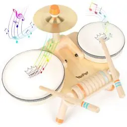 Produktbild: Spielzeug ab 3 Jahre Schlagzeug Trommel Kinder Holzspielzeug Baby Musikinstrumente Motorikspielzeug Geschenk 3 4 5 Jahre Junge Mädchen