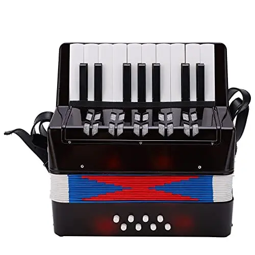 Produktbild: Spielzeug-Akkordeon, Musikklavier, Tastatur, Spielzeug, Rhythmustraining, Federinstrument, 17 Tasten, 8 Bässe für Kinder Ein Musikinstrument Spielen Akkordeon