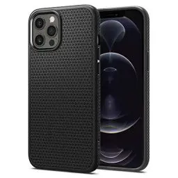 Produktbild: Spigen Liquid Air Kompatibel mit iPhone 12 Pro Hülle und Kompatibel mit iPhone 12 Silikon Handyhülle -Schwarz