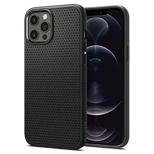 Produktbild: Spigen Liquid Air Kompatibel mit iPhone 12 Pro Hülle und Kompatibel mit iPhone 12 Silikon Handyhülle -Schwarz
