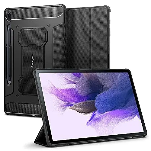 Produktbild: Spigen Rugged Armor Pro Entwickelt für Galaxy Tab S7 FE 5G Hülle mit Stifthalter (2021) - Schwarz