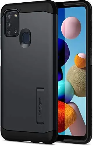 Produktbild: Spigen Tough Armor Hülle Kompatibel mit Samsung Galaxy A21s -Metal Slate