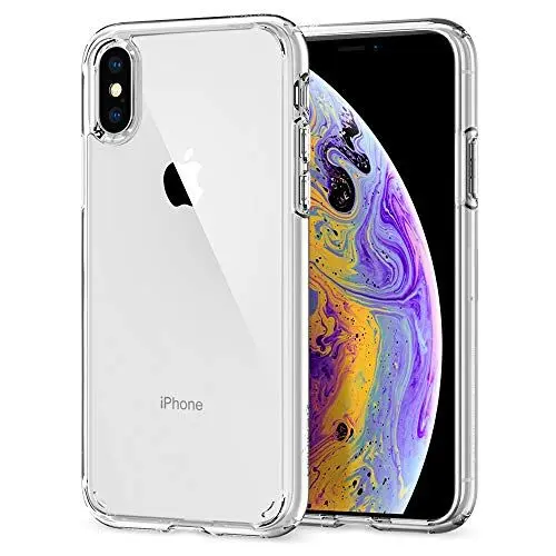 Produktbild: Spigen Ultra Hybrid Hülle Kompatibel mit iPhone XS und Kompatibel mit iPhone X -Crystal Clear