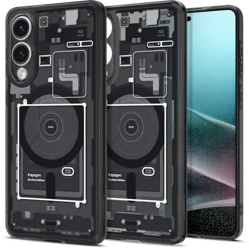 Produktbild: Spigen Ultra Hybrid MagFit Hülle für Samsung Galaxy S25 Edge, Kompatibel mit MagSafe -Zero One Black