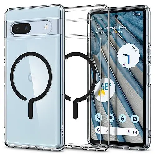 Produktbild: Spigen Ultra Hybrid OneTap Metal Ring MagFit Hülle Kompatibel mit Google Pixel 7a -Schwarz