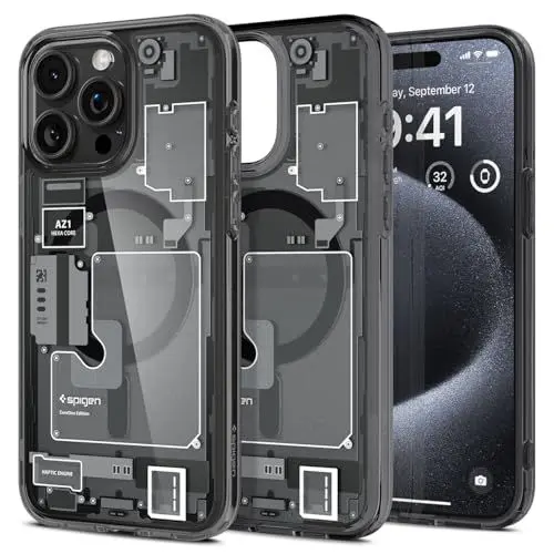 Produktbild: Spigen für iPhone 15 Pro Max Ultra Hybrid MagFit Hülle (Anti-Yellowing) Case Handyhülle Transparent Dünn Slim Kompatibel mit MagSafe -Zero One