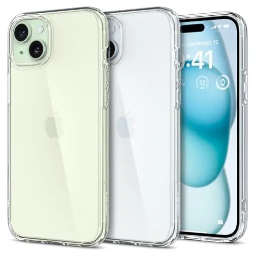 Produktbild: Spigen für iPhone 15 Ultra Hybrid Hülle (Anti-Yellowing) Case Handyhülle Schutzhülle Cover Transparent Durchsichtig Dünn Slim -Crystal Clear
