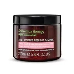 Produktbild: Spilanthox therapy - 2IN1 Coffee Peeling & Mask - Gesichtsmaske für straffe & gepflegte Haut - Spilanthol, Mandelöl & Koffein - Anti-Aging Gesichtspflege - vegane Naturkosmetik - 200ml