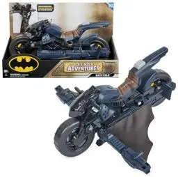Produktbild: Spin Master Batman Adventures Batcycle - transformierendes 2-in-1 Fahrzeug Motorrad und Gleiter, kompatibel mit 30 cm Batman Action-Figuren, Spielzeug für Kinder ab 4 Jahren
