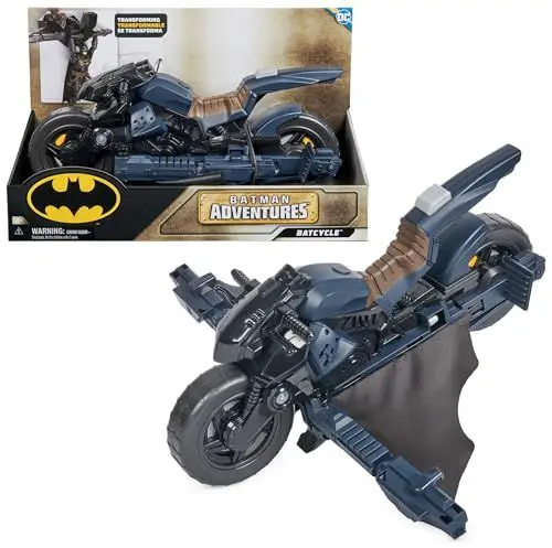 Produktbild: Spin Master Batman Adventures Batcycle - transformierendes 2-in-1 Fahrzeug Motorrad und Gleiter, kompatibel mit 30 cm Batman Action-Figuren, Spielzeug für Kinder ab 4 Jahren