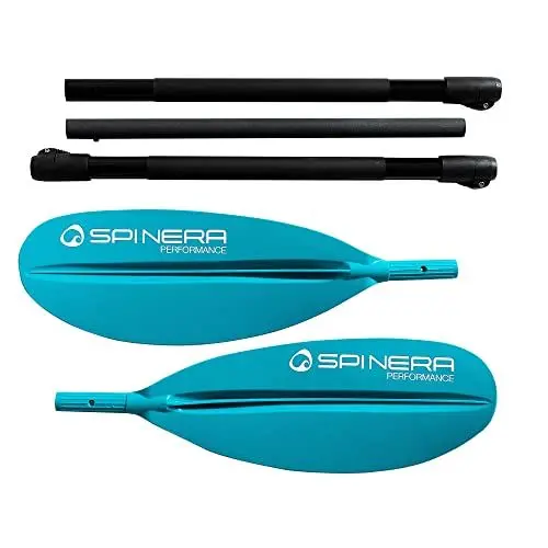 Produktbild: SPINERA Kajak Paddel Performance Fiberglas – Touring Allrounder Paddle, 240cm, 5-teilig & verstellbar – schwimmfähig, leicht & kompakt – mit PP+40% FG Blatt für Kajak, Sup & Freizeit