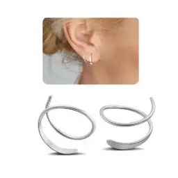 Produktbild: Spiraldraht Ohrringe für Frauen 925 Silver Handgefertigte Gebogene Ohrringe für Freundin, Mutter, Schwester, Weihnachten oder Geburtstags Geschenk