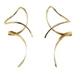 Produktbild: Spiraldraht-Ohrringe für Frauen, 14 Karat Gold, handgebogen, Anhänger, Geschenk für Frauen, ist perfekt als Weihnachtsgeschenk für Geburtstagsfeiern.