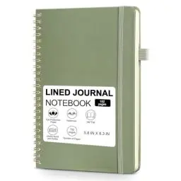 Produktbild: Spiralgebundene Zeilen-Journal-Mappe für Frauen und Männer, 152 Seiten, A5 (6