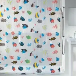 Produktbild: Spirella Anti-Schimmel Duschvorhang Fish Multicolor Anti-Bakteriell, waschbar, wasserdicht Vinyl 180x200cm