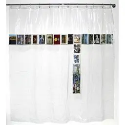 Produktbild: Spirella Anti-Schimmel Duschvorhang Postcard Clear zum selber befüllen, Anti-Bakteriell, waschbar, wasserdicht Vinyl 180x200cm