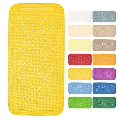 Produktbild: Spirella Duschmatte Badematte Badewannenmatte Badewanneneinlage antibakteriell rutschfest mit Saugnäpfen - Alaska Gelb - ca. 36 x 91 cm
