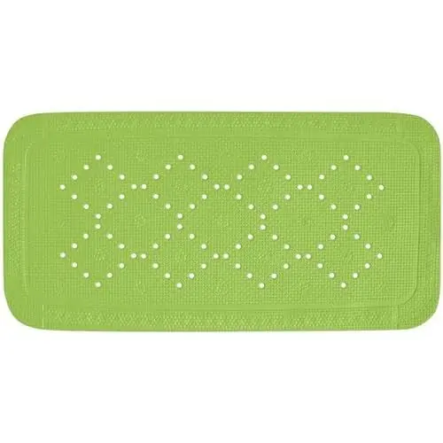 Produktbild: Spirella Duschmatte Badematte Badewannenmatte Badewanneneinlage antibakteriell rutschfest mit Saugnäpfen - Alaska Grün - ca. 36 x 91 cm