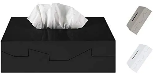 Produktbild: Spirella Kosmetiktücherbox - Box für Kosmetiktücher - Taschentuchbox - Kosmetikbox als Spender oder Halter - Taschentuchspender - Tücherbox ABS 24.8 x 12.8 x 8 cm Schwarz