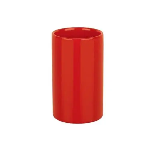 Produktbild: Spirella Zahnputzbecher Zahnbürstenhalter Keramik Tube 7x11,5 cm Rot, Red, 1 Stück (1er Pack)