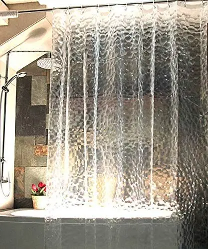 Produktbild: Spirit Up Art Duschvorhang Anti-Schimmel von, Eva Wasserdichter Duschvorhang Transluzent Kieselsteine 180 x 220 cm, mit Frei 12 Ringe, Weiß