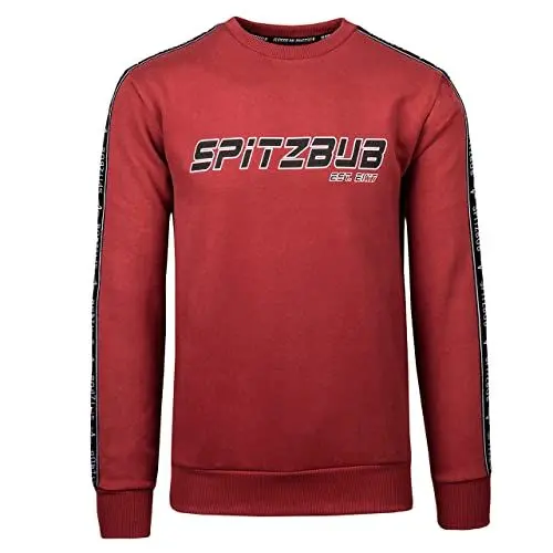 Produktbild: Spitzbub Herren Pullover Crewneck Sweatshirt Race-Print in Rot (as3, Alpha, l, Regular, Regular, L)