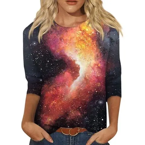 Produktbild: Spitze Casual 3/4 Kurze Damen Tshirt 3/4 Arm Shirt Tshirt Mädchen Blusenshirt Damen Kurzarm Blusen Damen Kurzarm Freizeitoberteile für Kinder Freizeitoberteile für Kinder Rot 2XL