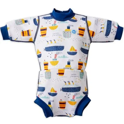 Produktbild: Splash About Kleine Mädchen Happy Wetsuit Einteiliger Badeanzug, Tug Boats, 0 Monate EU
