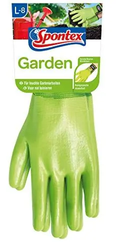 Produktbild: Spontex Garden, vielseitige Gartenhandschuhe für feuchte Gartenarbeiten, verstellbares Bündchen - 1 Paar, Gr. L, Grün