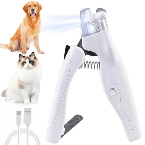 Produktbild: Sporgo Krallenschere für Hunde: Nagelknipser mit Led Licht für Hunde Katzen, 2 in 1 Nagelschere und Krallenschleifer, Krallenschneider für Hunde mit Nagelfeile, für Kleine Mittlere Hunde und Katzen