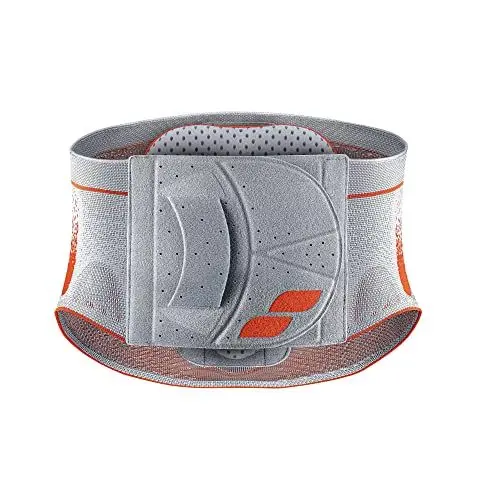 Produktbild: SPORLASTIC – VERTEBRADYN SUPREME Rückenstützgürtel gerade – Orthopäd. Rückenbandage mit AIR-MATRIX Silikonpelotte zur Unterstützung der Lendenwirbel – LWS-Orthese mit 3D-Gestrick – Platinum Größe S