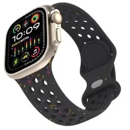 Produktbild: Sport Armband für Apple Watch Ultra 2 49mm, Silikon Atmungsaktiv Ersatzarmband Multi-coloured Silikon Sport Armbänder für Apple Watch Ultra 49mm 45mm 44mm 42mm iWatch Series 9 8 SE2 7 6 SE 5 4 3 2 1