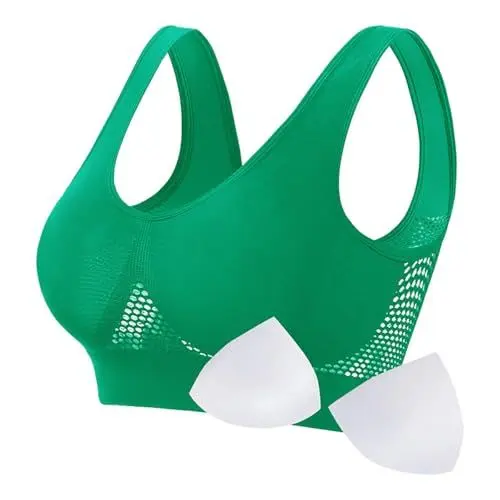 Produktbild: Sport BH Damen ohne Bügel Sexy Damen-BHS Klassische Bustier Warehouse Deal Angebote Bralette Starker Halt Yoga Bra Stretch Sportbh Baumwolle Racerback Büstenhalter Sale Grün S