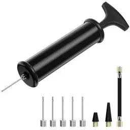 Produktbild: Ballpumpe mit 5 Nadeln, 2 Düsen und 1 Schlauch, Aufblasbares Push-Pull-System, Handpumpe für Fußball, Rugbyball, Volleyball, Basketball, Handball und andere aufblasbare Bälle